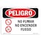 Signmission Safety Sign, OSHA Danger, 7" Height, 10" Width, Aluminum, No Smoking No Open Flames Spanish OS-DS-A-710-LS-1491 - alternate 1